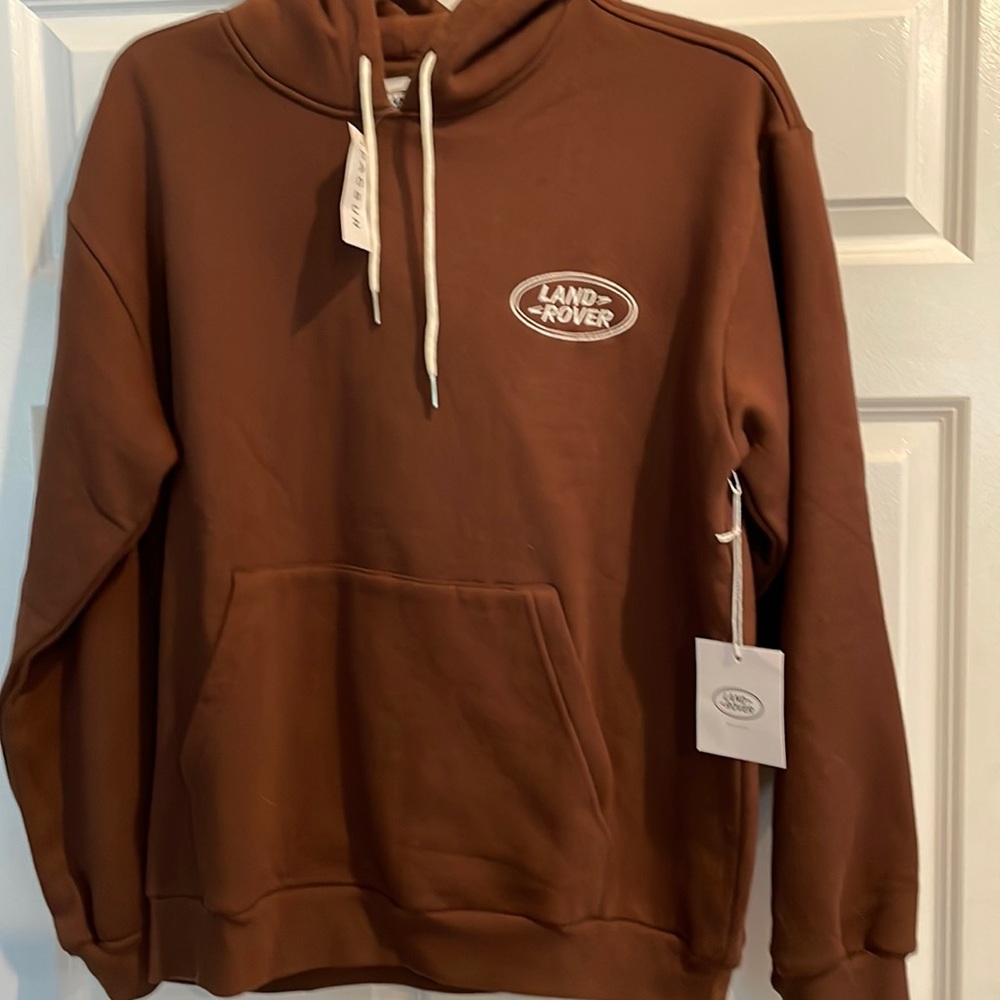 Land Rover brown Hoodie sweatshirt front pocket. Medium pacsun